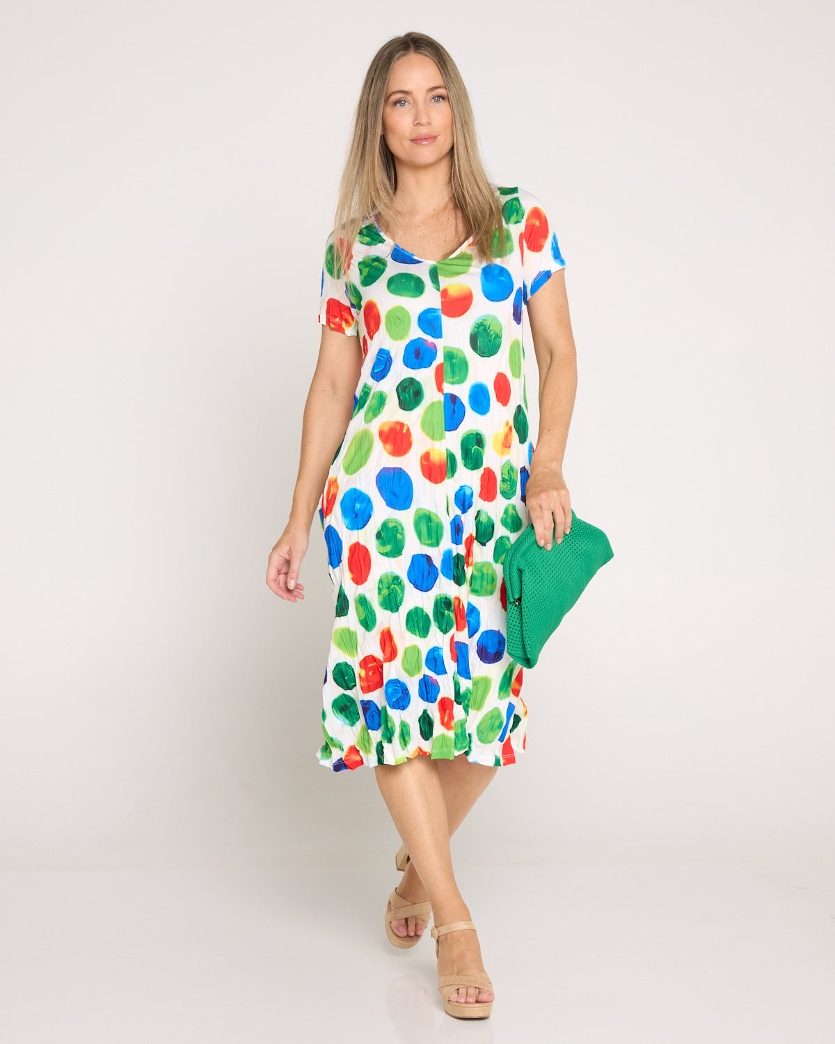 Stella Print Dress - Rainbow Spot