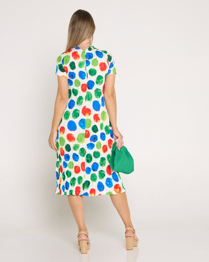 Stella Print Dress - Rainbow Spot