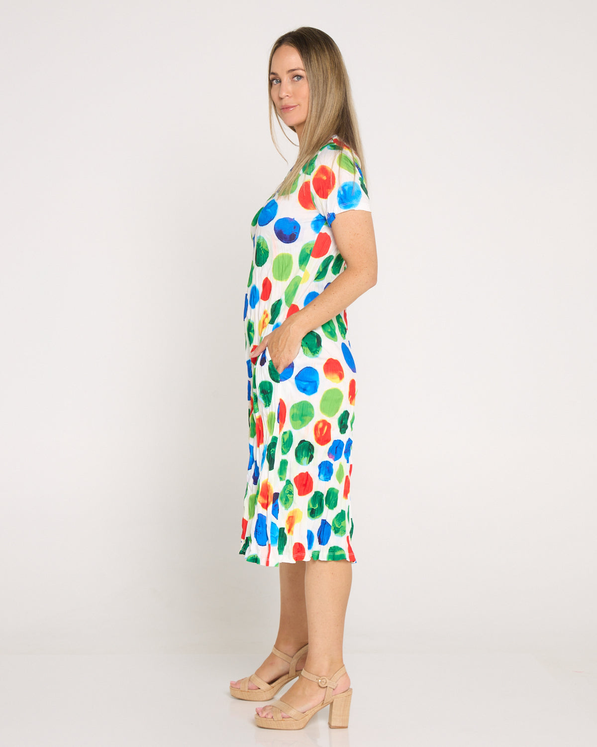 Stella Print Dress - Rainbow Spot