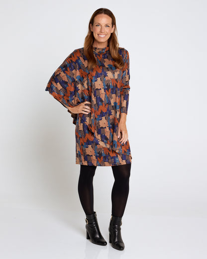 Tova Cape Dress - Autumn Mirage