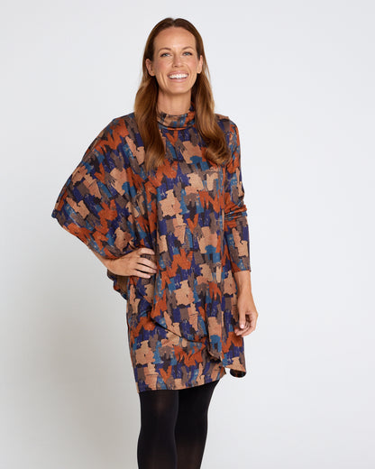 Tova Cape Dress - Autumn Mirage