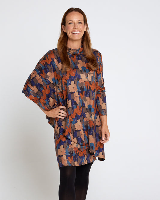 Tova Cape Dress - Autumn Mirage