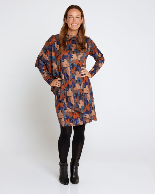 Tova Cape Dress - Autumn Mirage