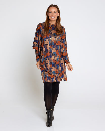 Tova Cape Dress - Autumn Mirage