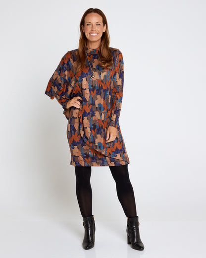 Tova Cape Dress - Autumn Mirage