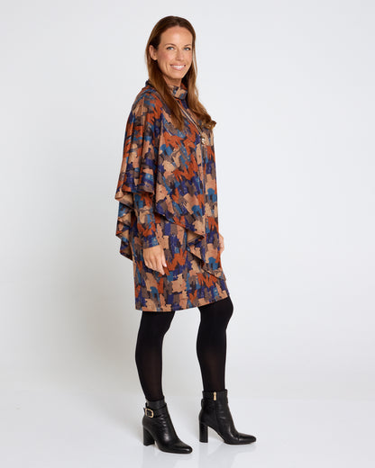 Tova Cape Dress - Autumn Mirage