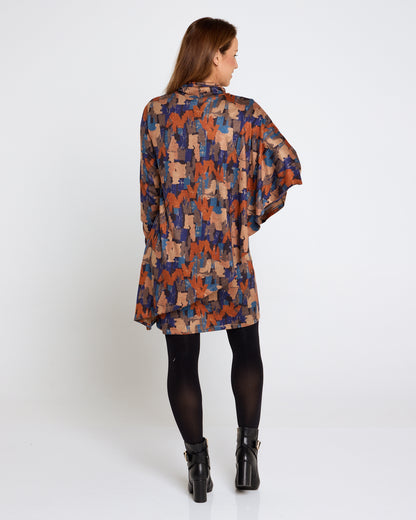 Tova Cape Dress - Autumn Mirage
