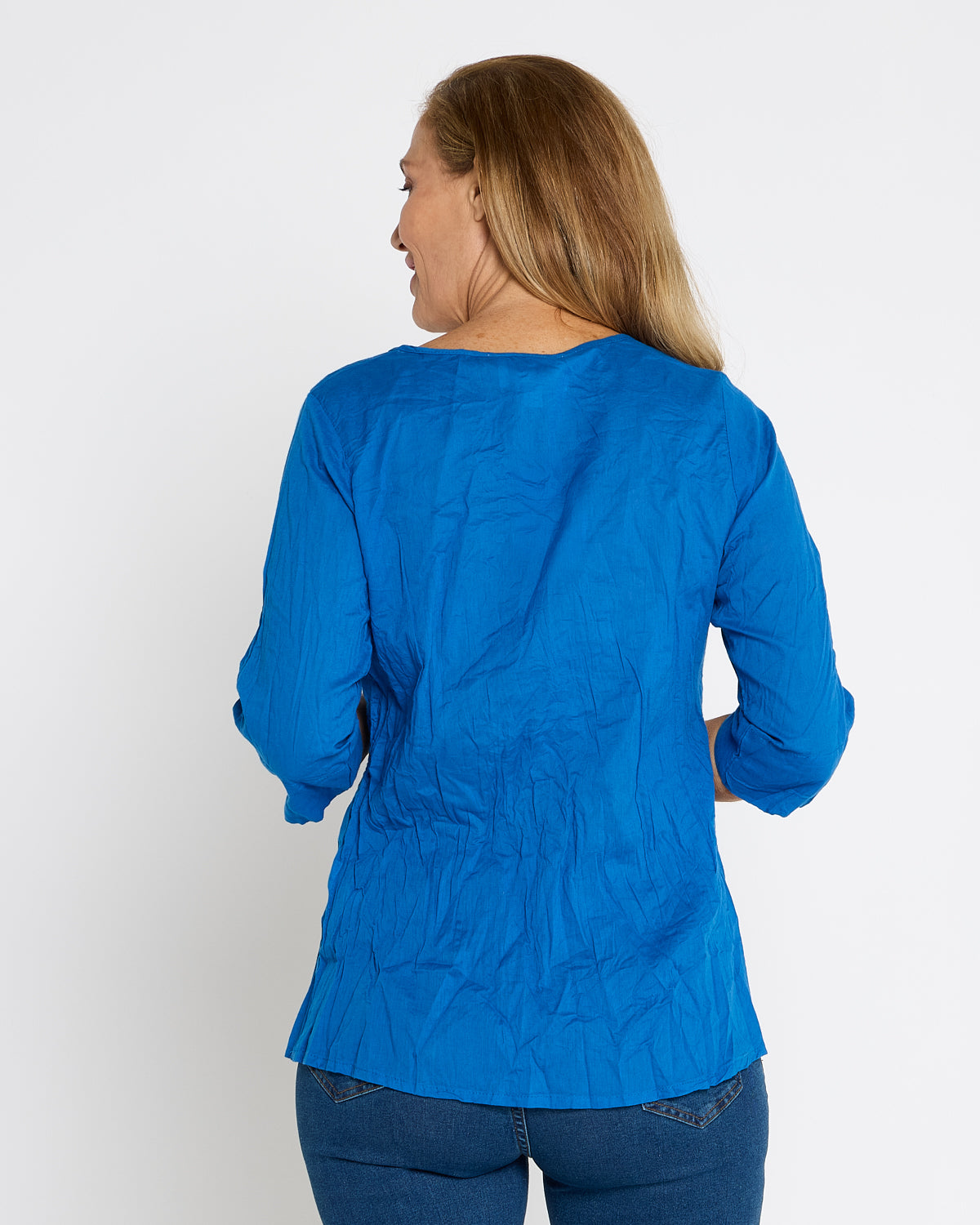 Evie Pleated Top - Blue