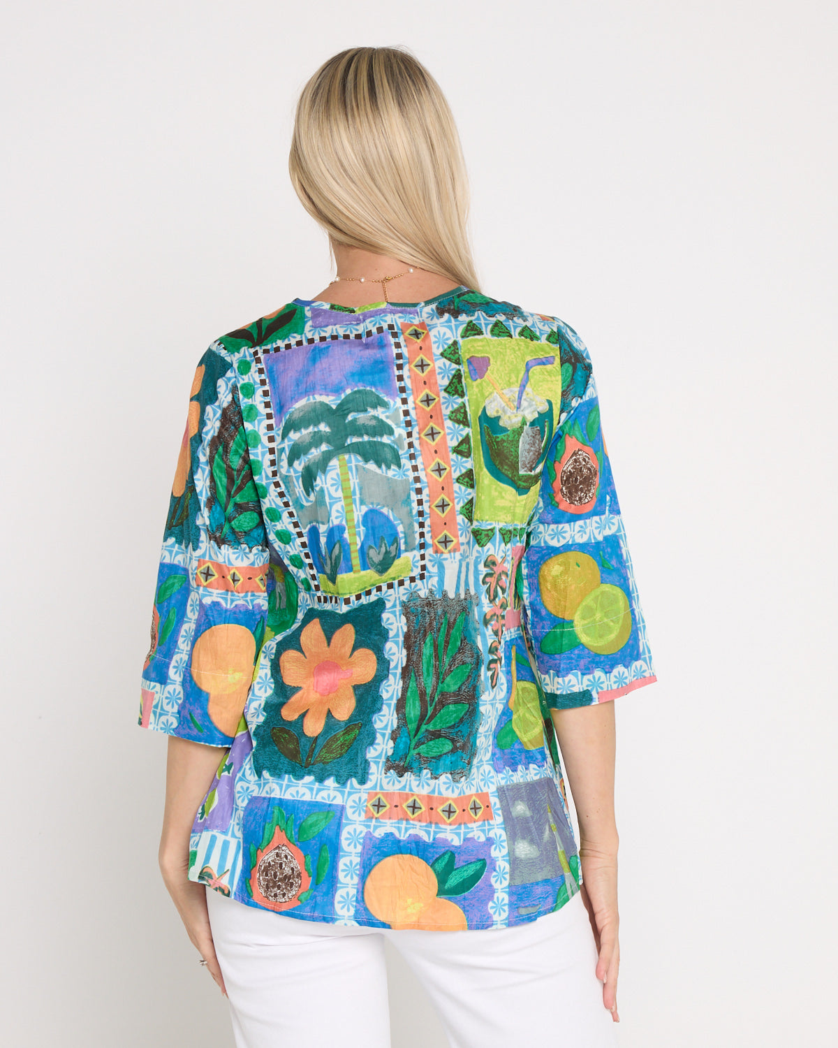 Tina Pleated Top - Fruit Cocktail