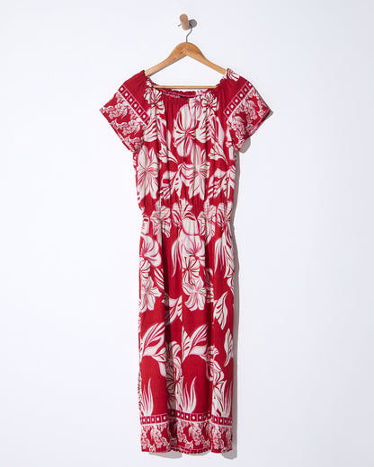 Langston Dress - Crimson Tropics