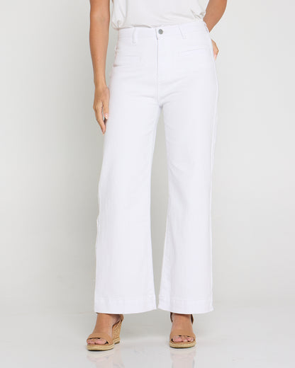 Cher Wide Leg Jeans - White
