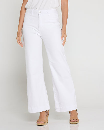 Cher Wide Leg Jeans - White