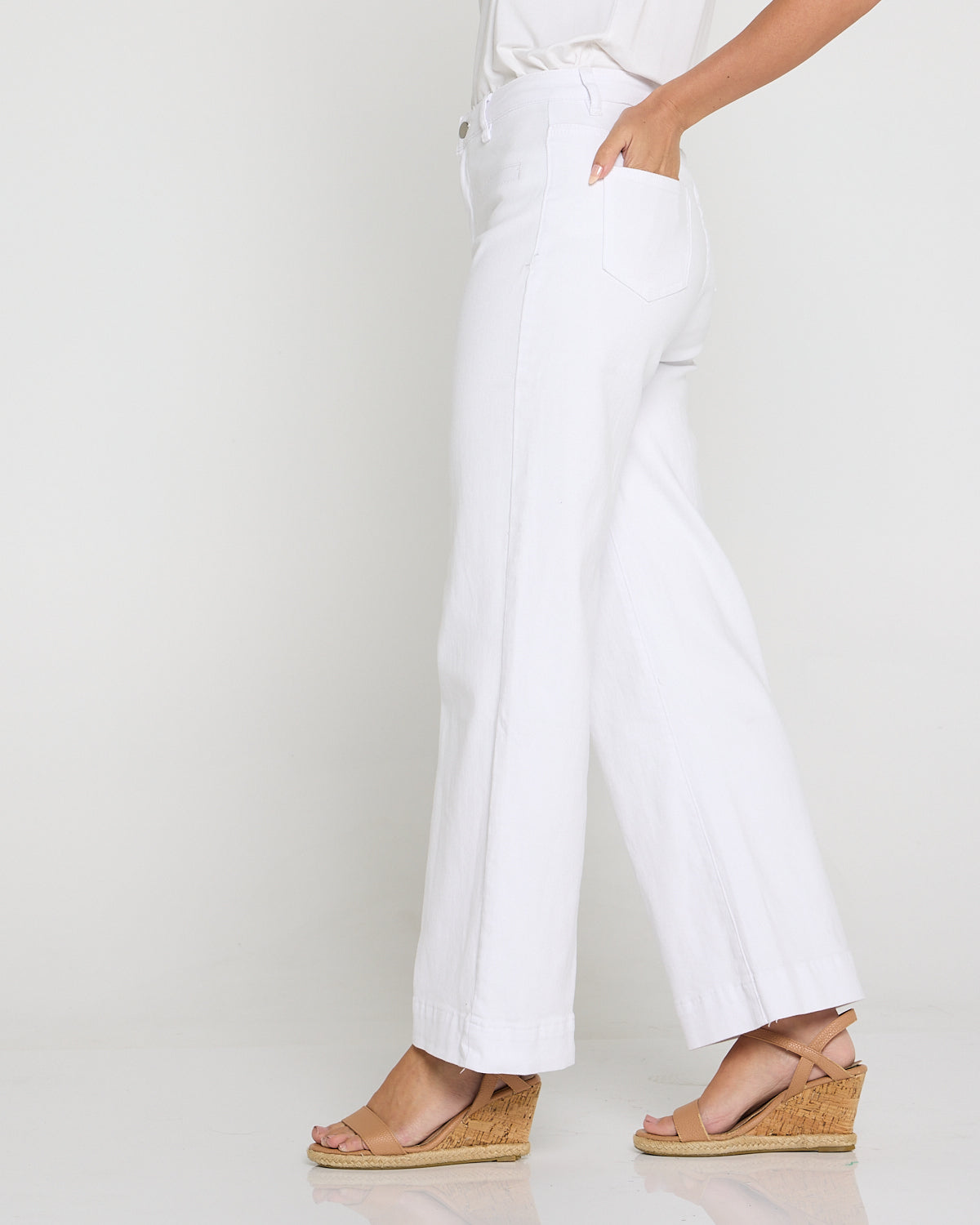 Cher Wide Leg Jeans - White
