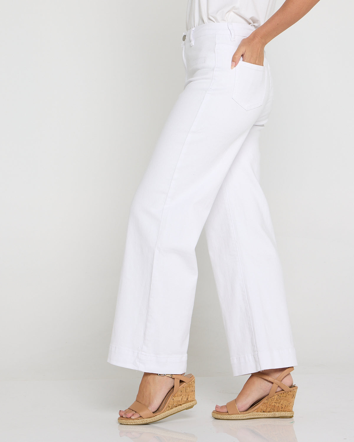 Cher Wide Leg Jeans - White