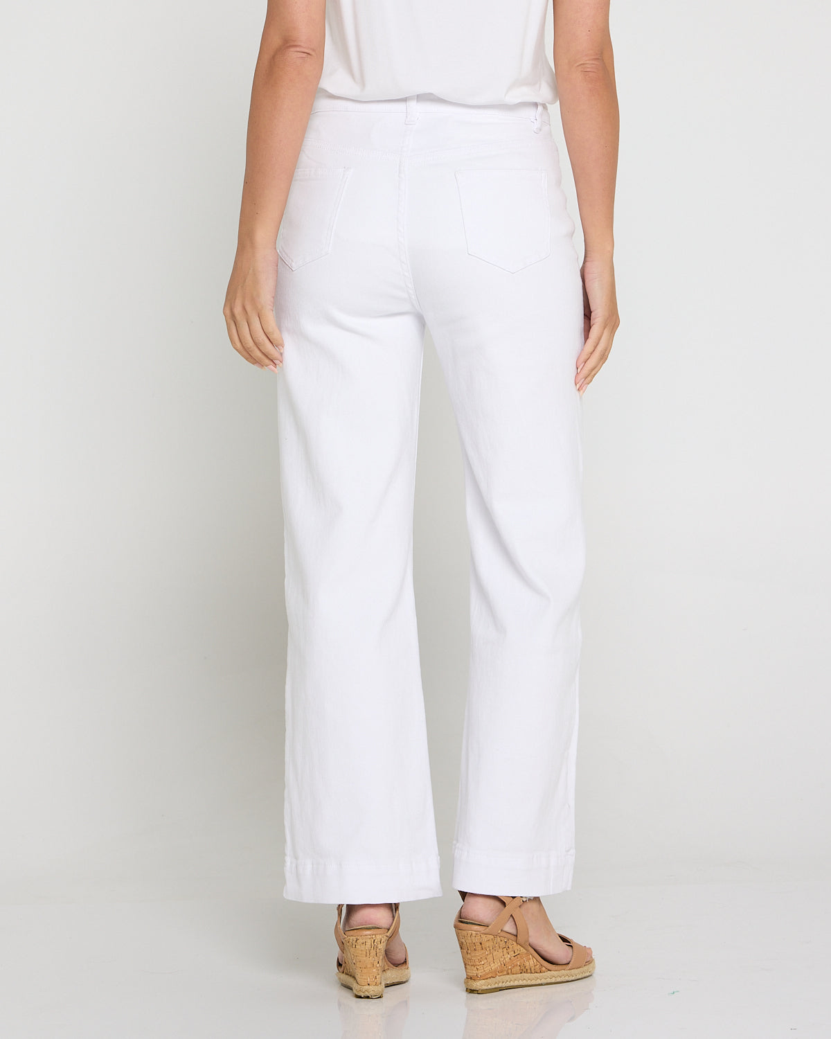 Cher Wide Leg Jeans - White