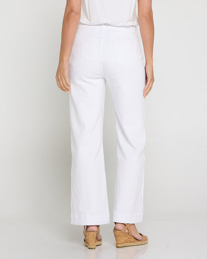 Cher Wide Leg Jeans - White