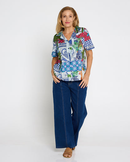Malibu Top - Greek Island Blue