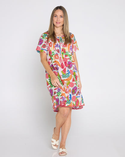 Connie Cotton Dress - Fruit Cocktail