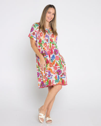 Connie Cotton Dress - Fruit Cocktail