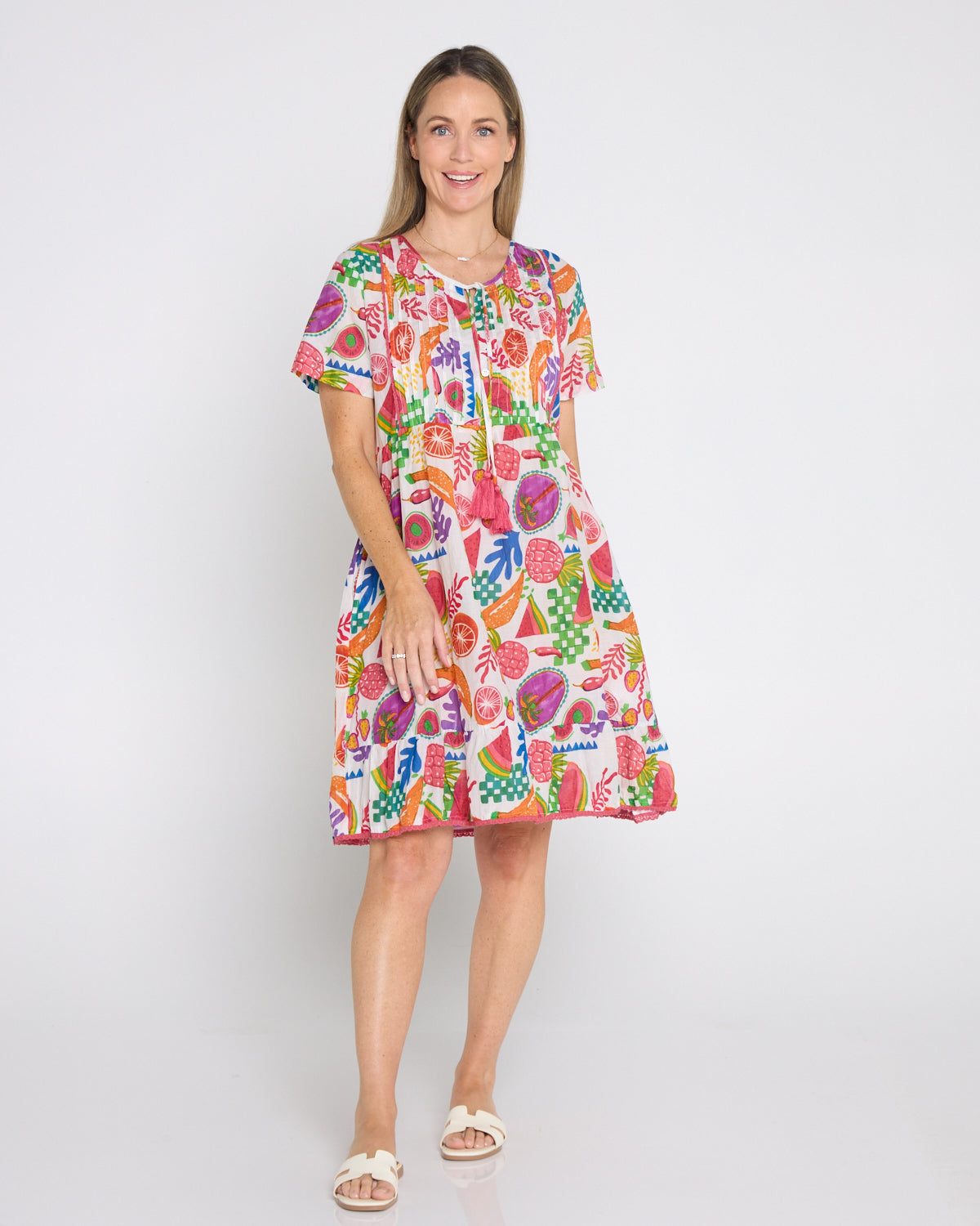 Connie Cotton Dress - Fruit Cocktail