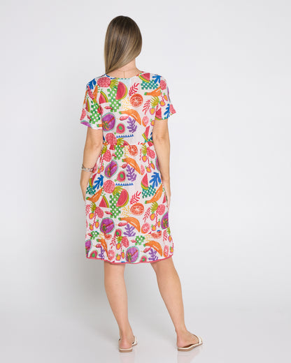 Connie Cotton Dress - Fruit Cocktail