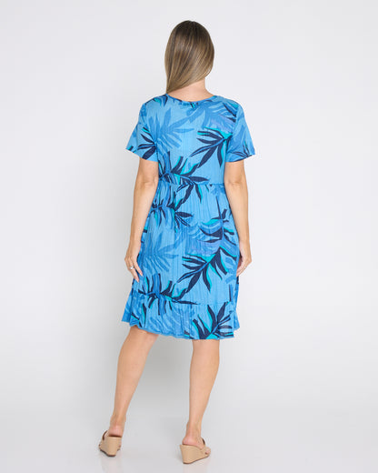 Connie Cotton Dress - Geo Leaves