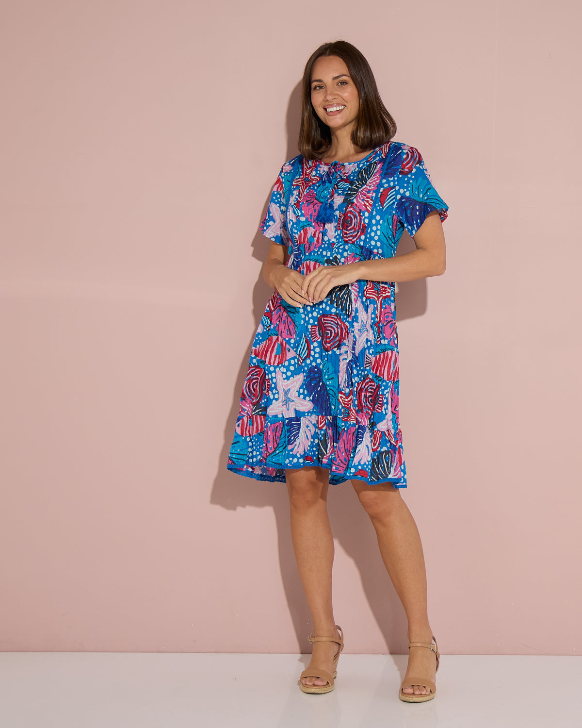 Connie Cotton Dress - Blue Starfish