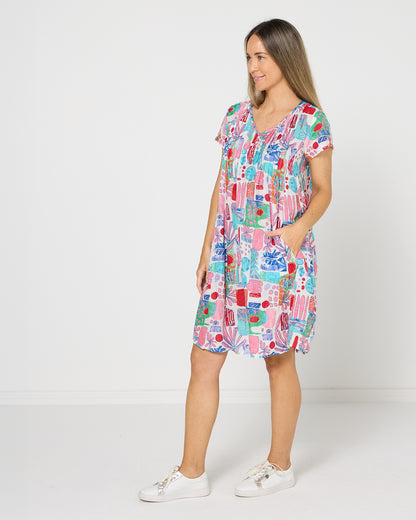 Nicola Dress  - Tropical Blocks