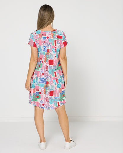 Nicola Dress  - Tropical Blocks