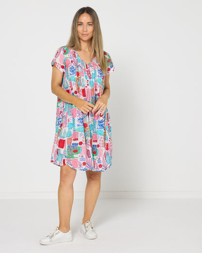 Nicola Dress  - Tropical Blocks