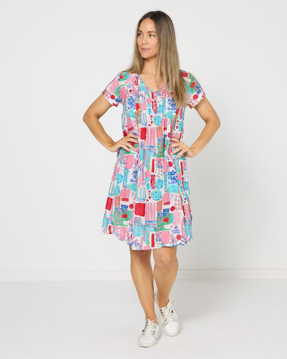 Nicola Dress  - Tropical Blocks