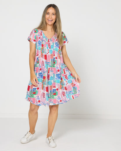 Nicola Dress  - Tropical Blocks