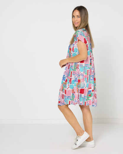 Nicola Dress  - Tropical Blocks