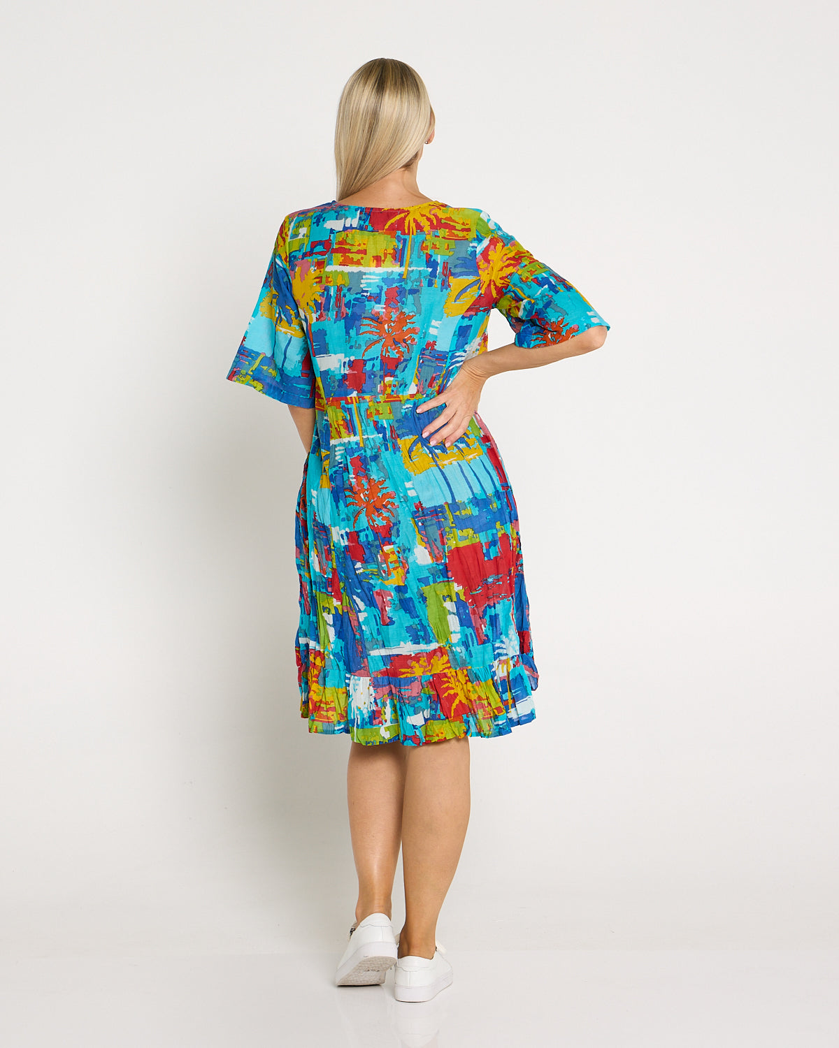 Charli Cotton Tassel Tie Dress - Painted Palms