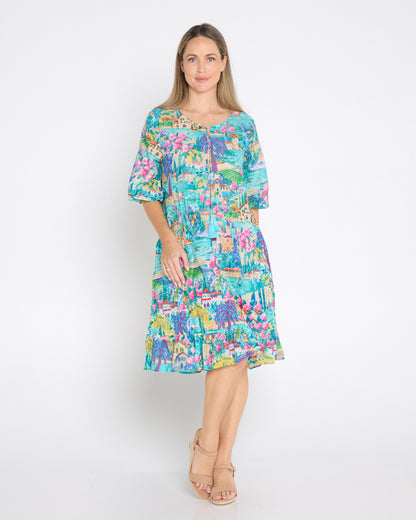 Charli Cotton Tassel Tie Dress - Seaside Village