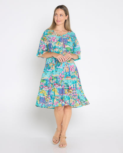 Charli Cotton Tassel Tie Dress - Seaside Village