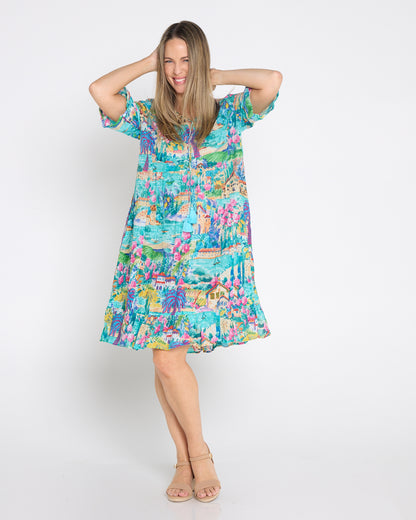 Charli Cotton Tassel Tie Dress - Seaside Village