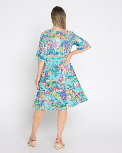 Charli Cotton Tassel Tie Dress - Seaside Village