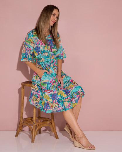 Charli Cotton Tassel Tie Dress - Seaside Village