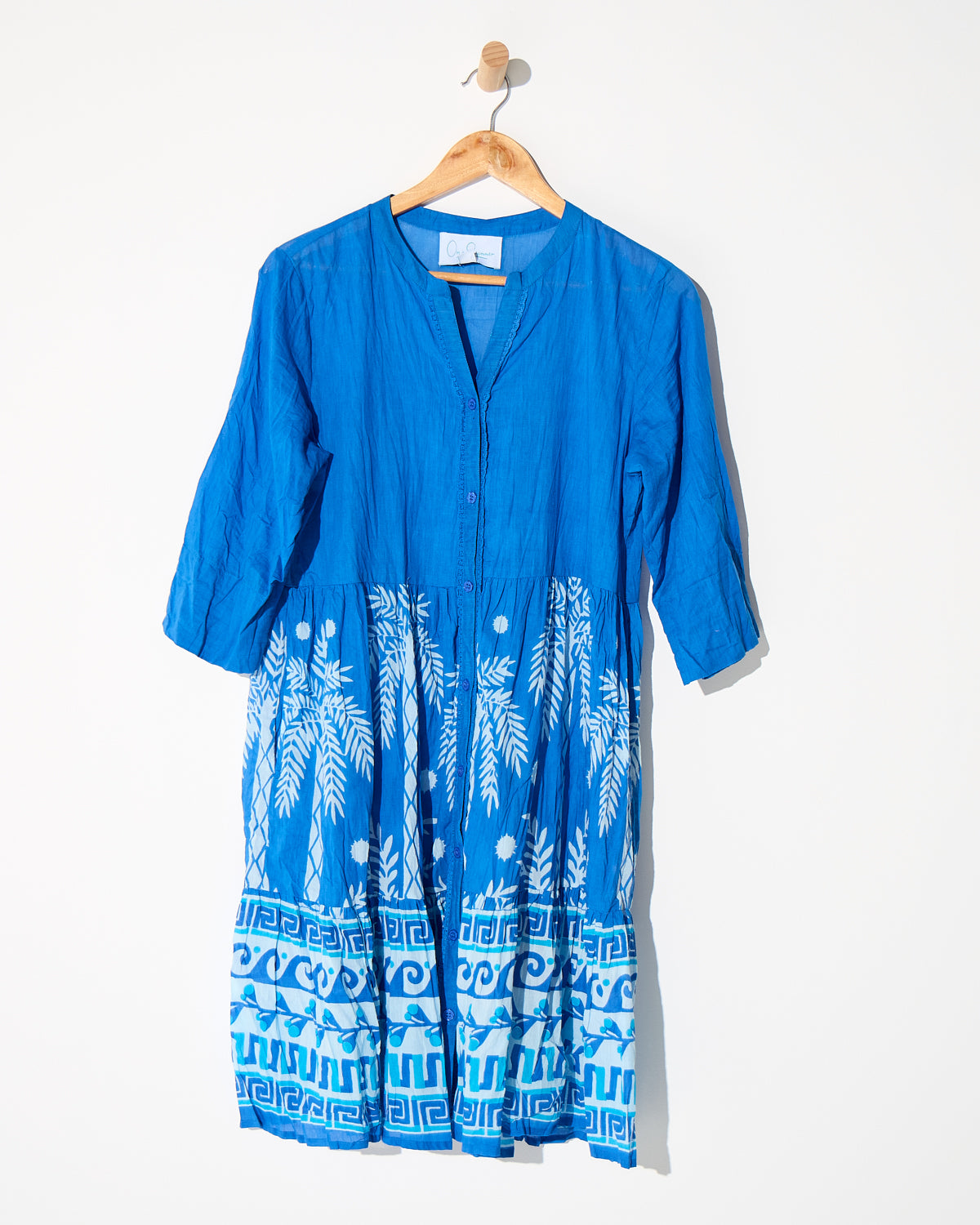 Robina Cotton Dress - Azure Blue