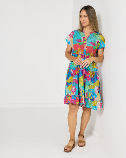 Sage Dress - Tropical Flowers