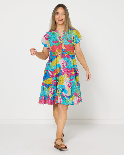 Sage Dress - Tropical Flowers
