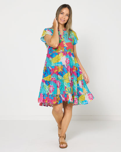 Sage Dress - Tropical Flowers