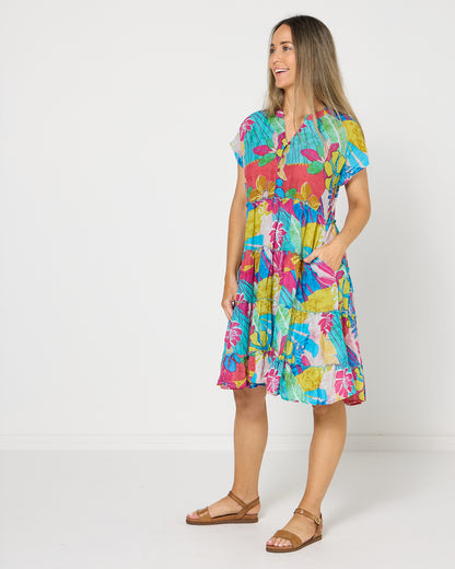Sage Dress - Tropical Flowers