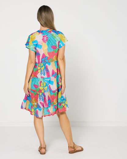 Sage Dress - Tropical Flowers