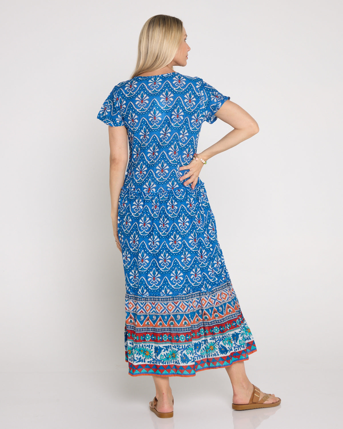 Zola V Neck Dress - Gujrat Border