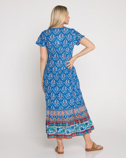 Zola V Neck Dress - Gujrat Border