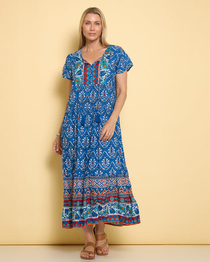 Zola V Neck Dress - Gujrat Border