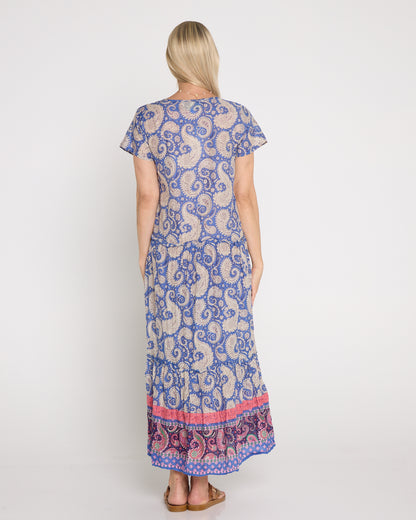 Zola V Neck Dress - Paisley