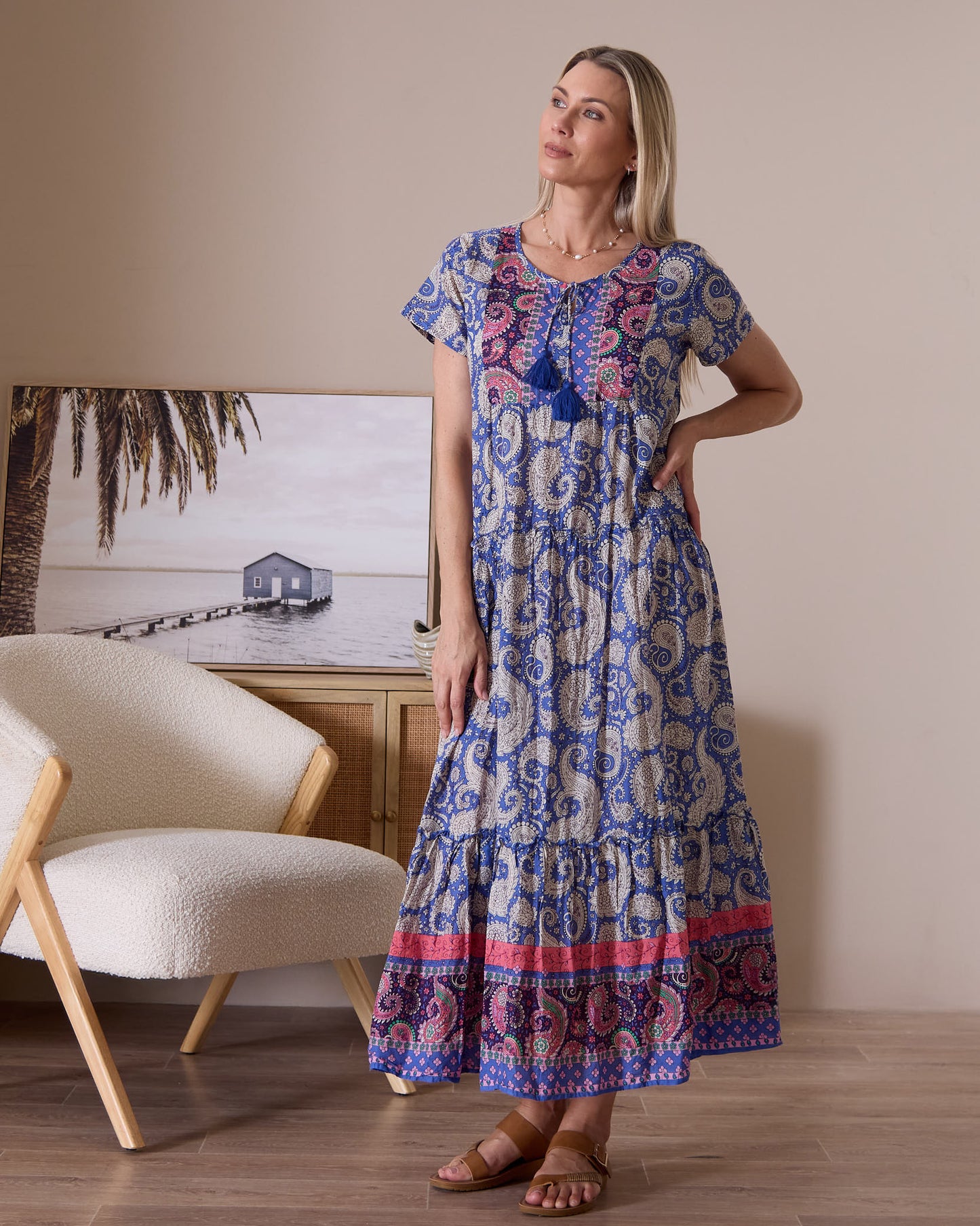 Zola V Neck Dress - Paisley